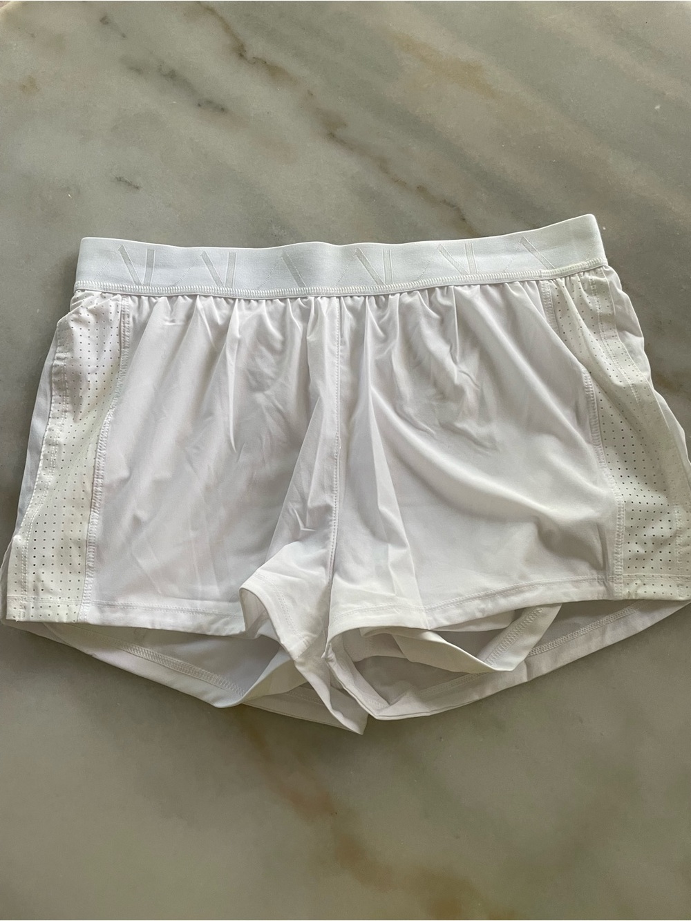 Alala White Women's Running Shorts with Perforated Sides size L